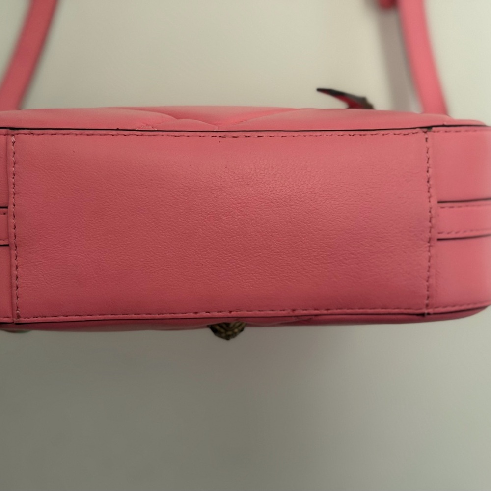 Kurt Geiger Coral Pink Quilted Crossbody with Gold Emblem - Picture 6 of 6